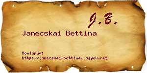 Janecskai Bettina névjegykártya